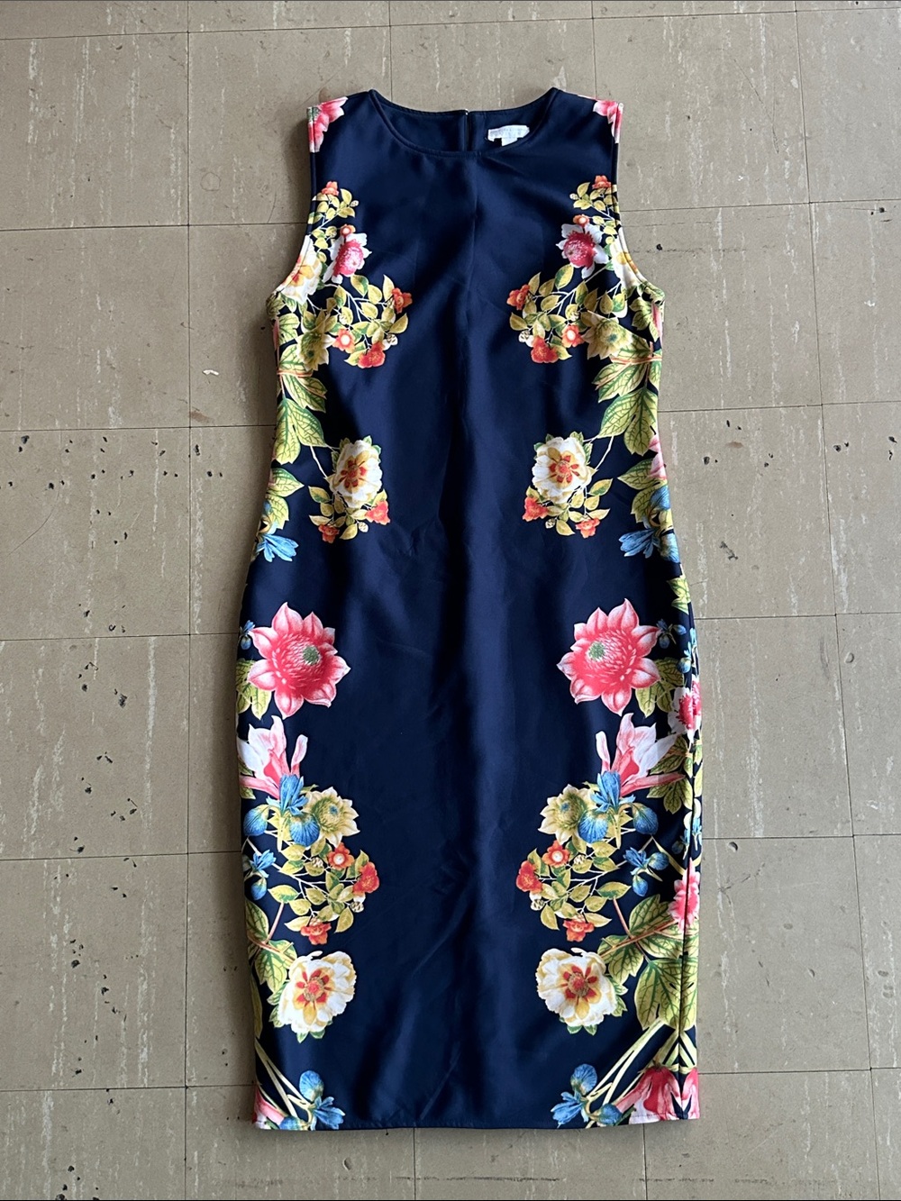 Sleeveless Navy Floral Dress by New York & Company